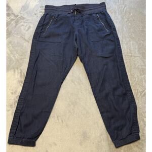Athleta Pants Women's Size 10 Blue Linen Drawstring Casual Jogger